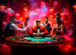Antarmuka live chat toto717 dengan dealer dan pemain aktif di meja baccarat